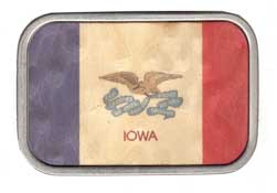 Iowa State Flag Wod Buckle